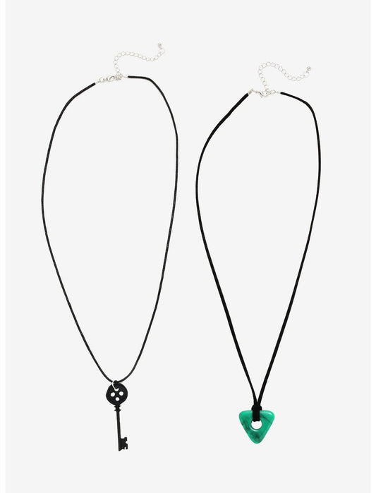 Coraline Key & Seeing Stone Necklace Set - US 5176
