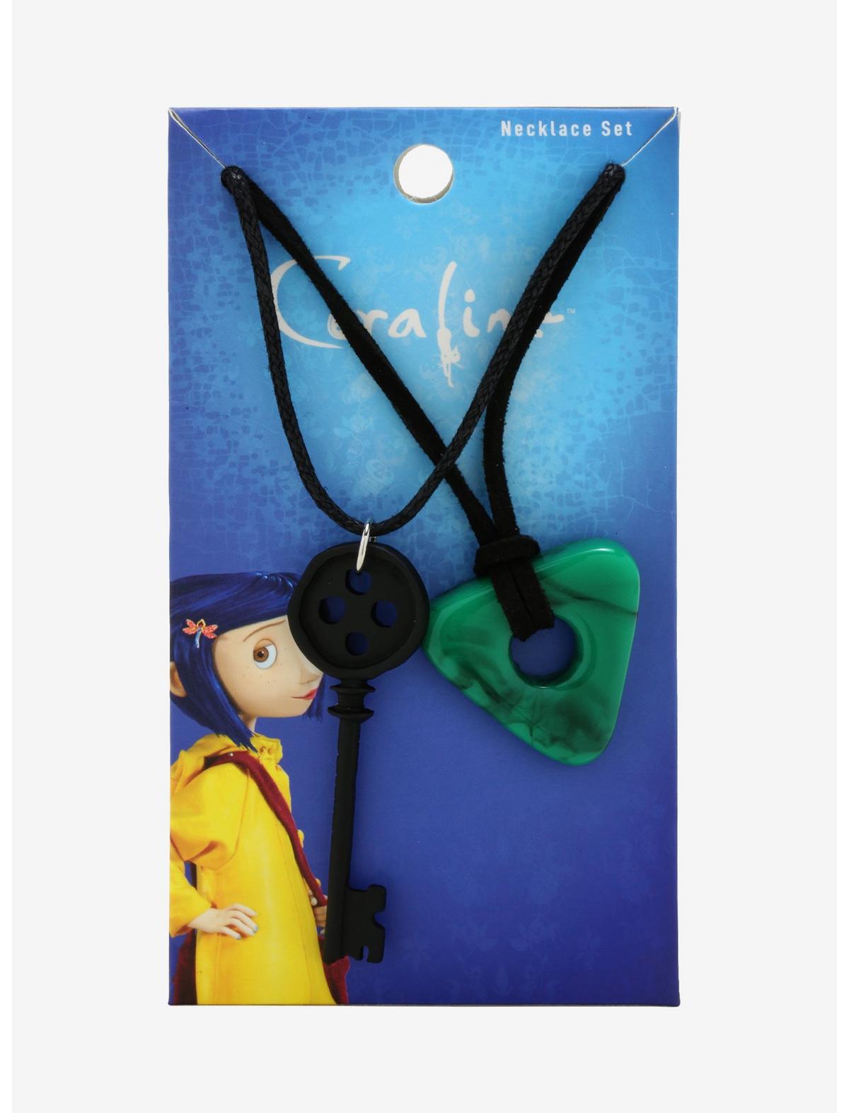 Coraline Key & Seeing Stone Necklace Set - US 5176