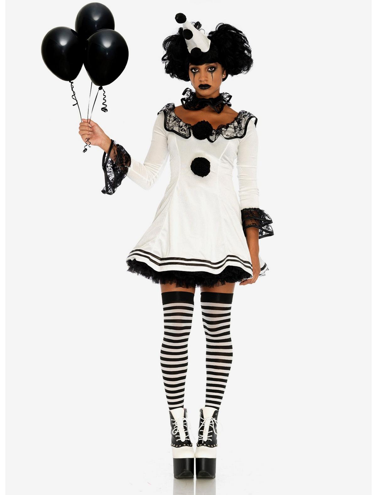 3 Piece Pierrot Clown Costume - US 8486
