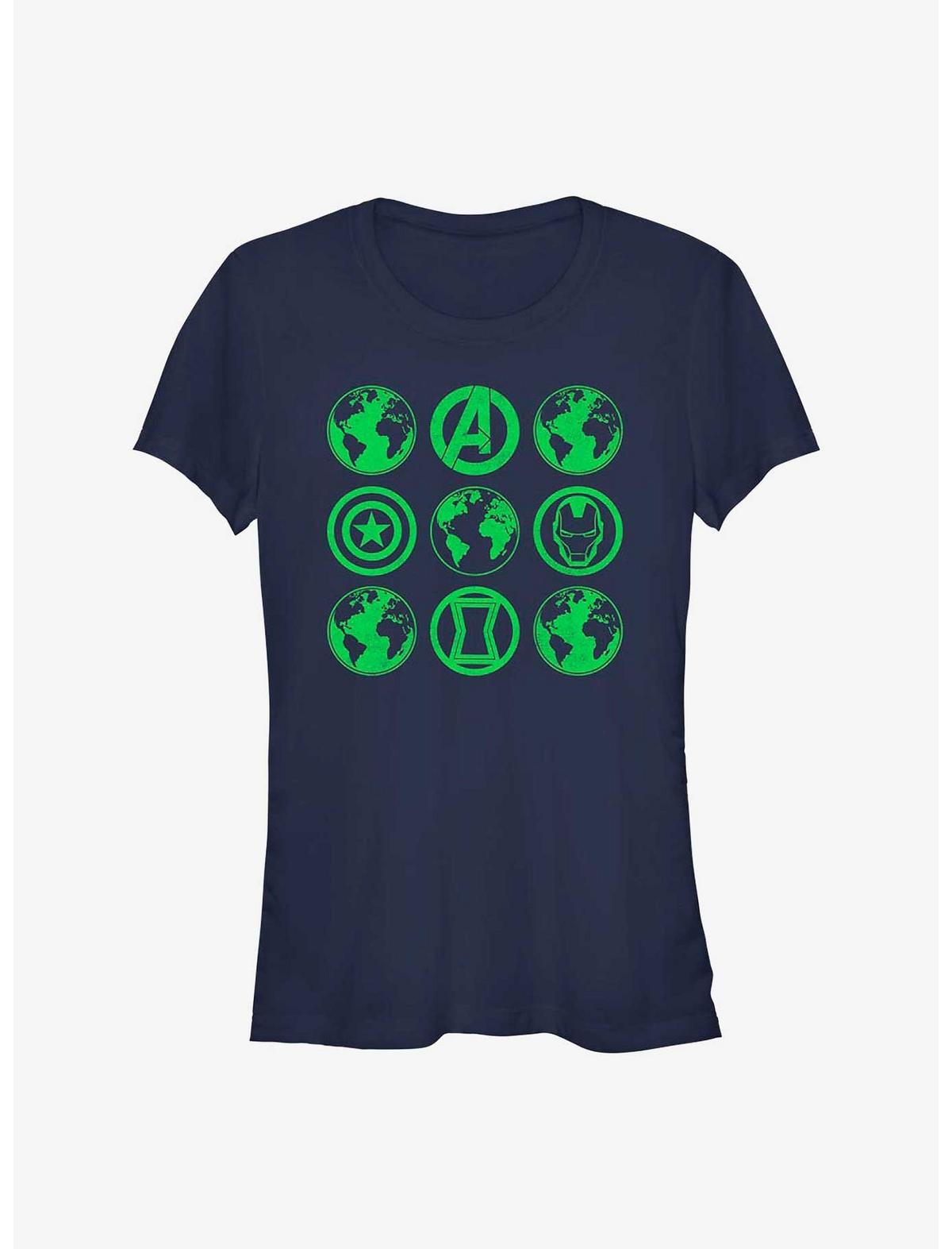 Marvel Avengers Earth Day Green Globes Girls T-Shirt - US 8728