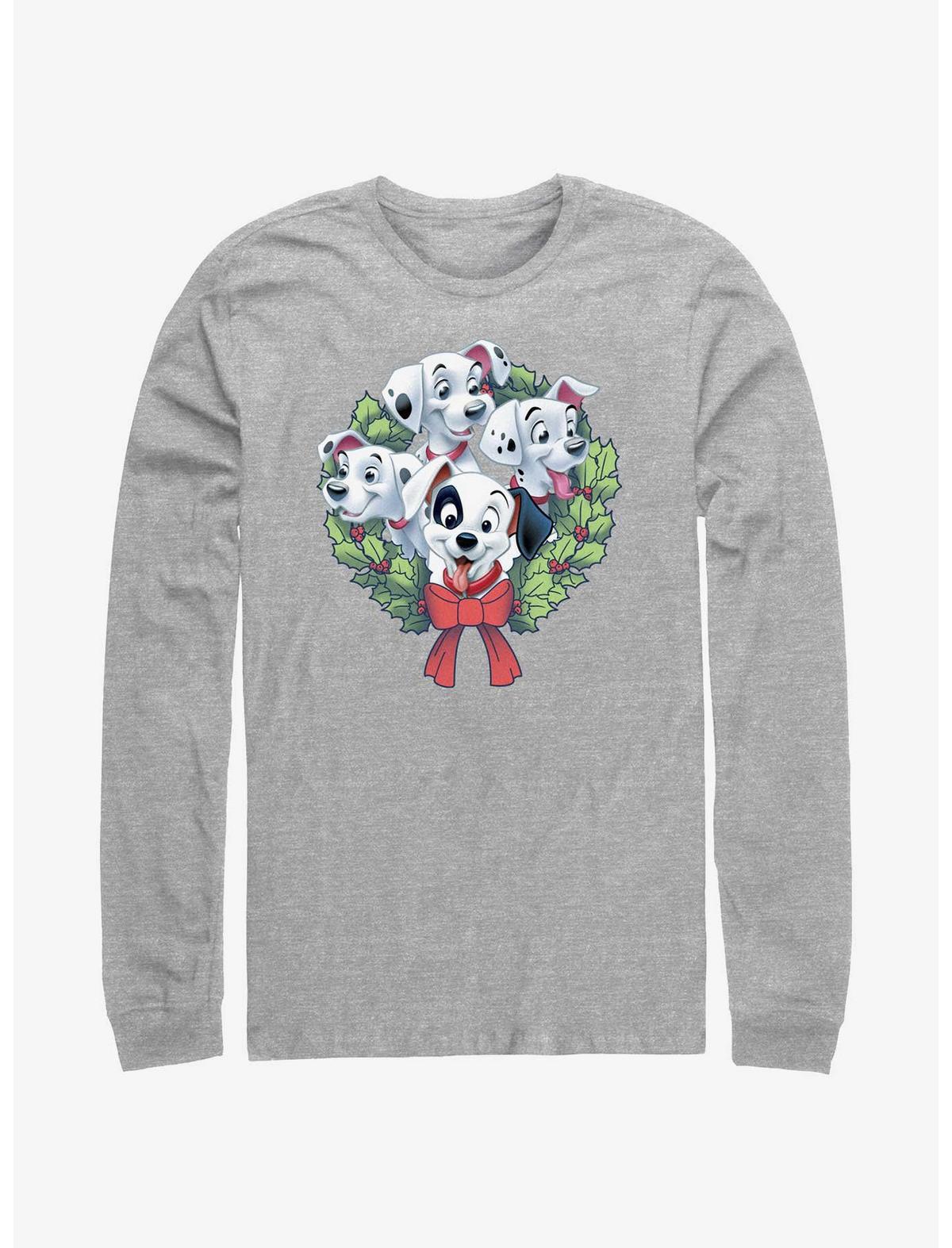 Disney 101 Dalmatians Puppy Christmas Wreath Long-Sleeve T-Shirt - US 5381