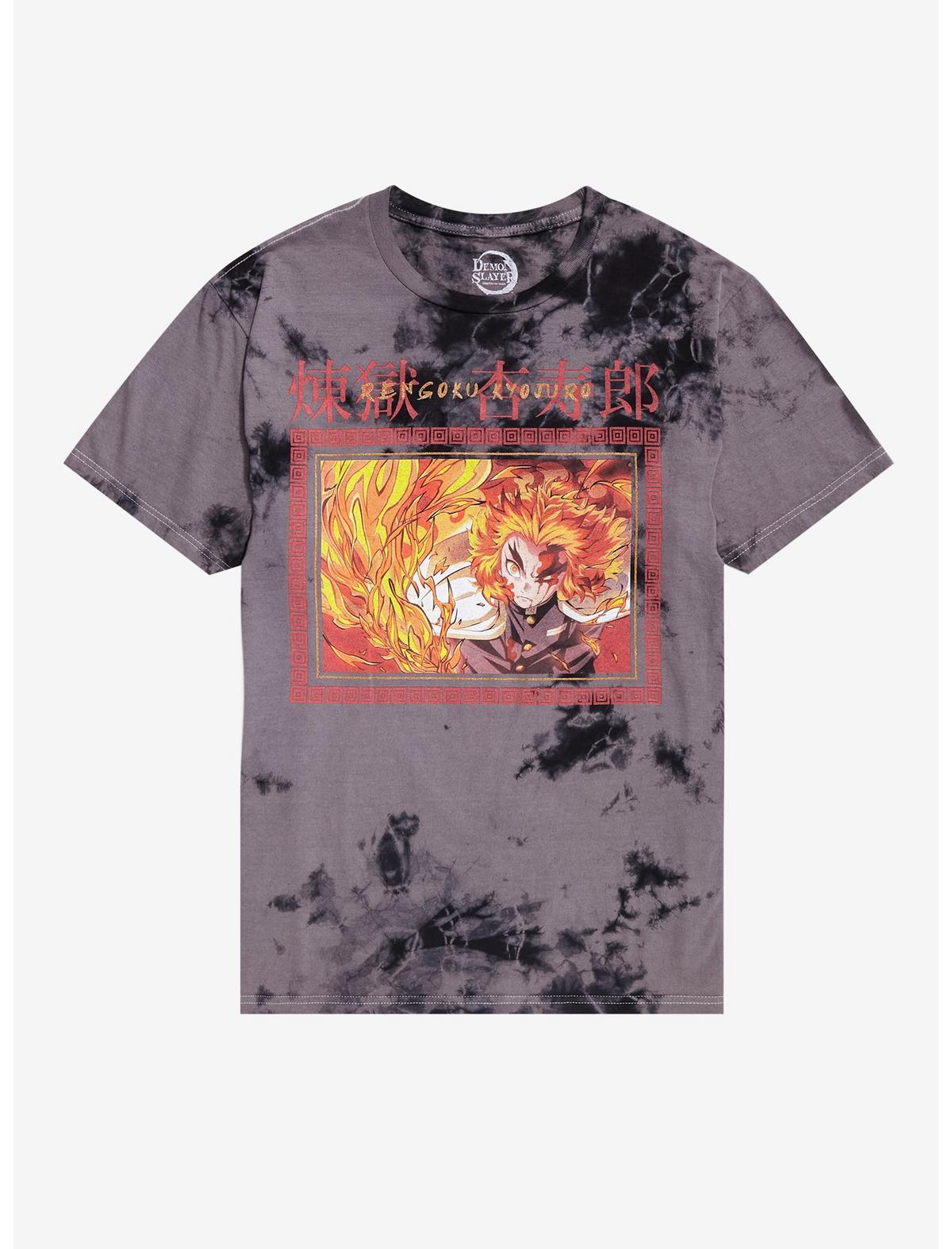 Demon Slayer: Kimetsu No Yaiba Rengoku Flames Tie-Dye T-Shirt - US 9670