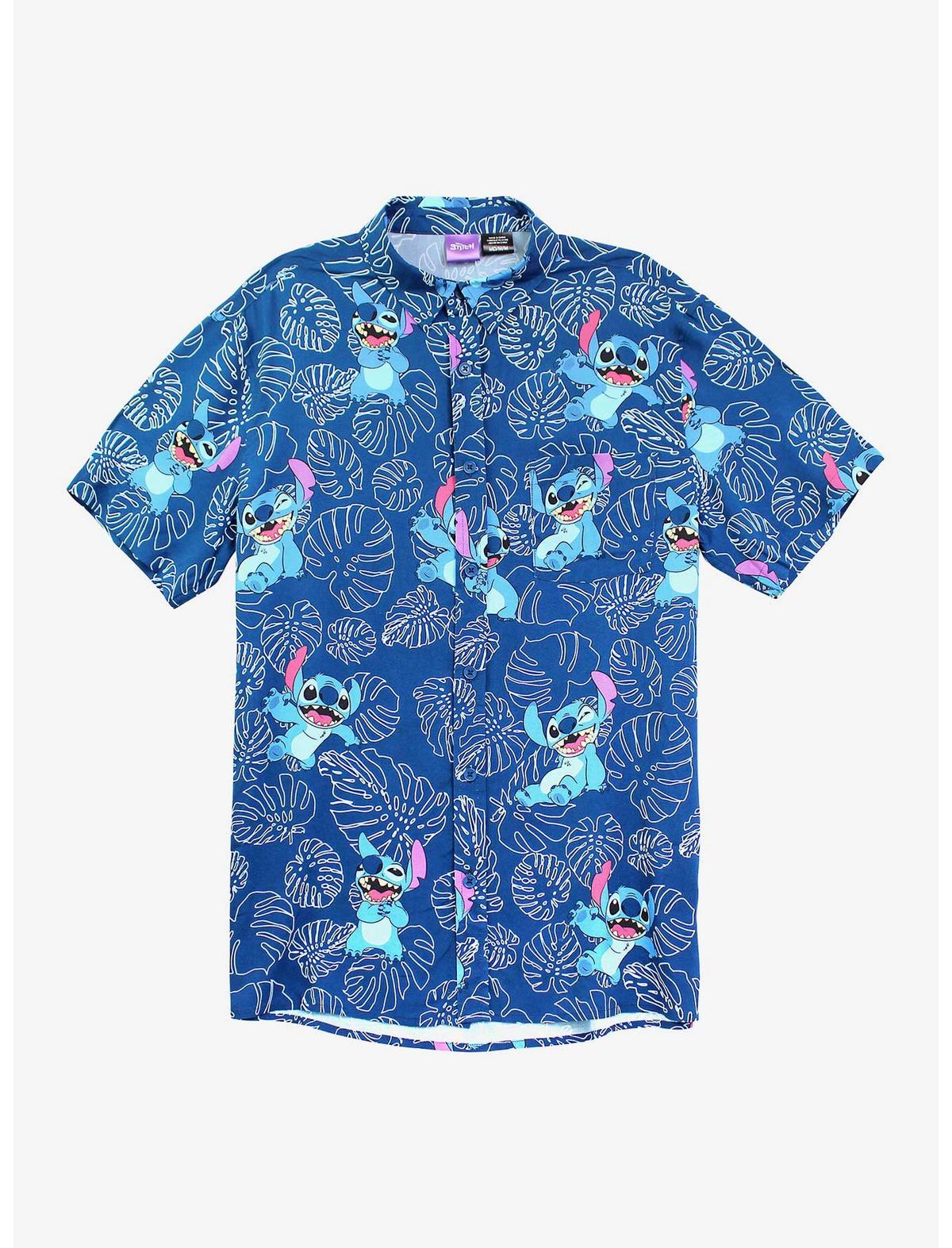 Disney Lilo & Stitch Stitch Plants Woven Button-Up - US 5595