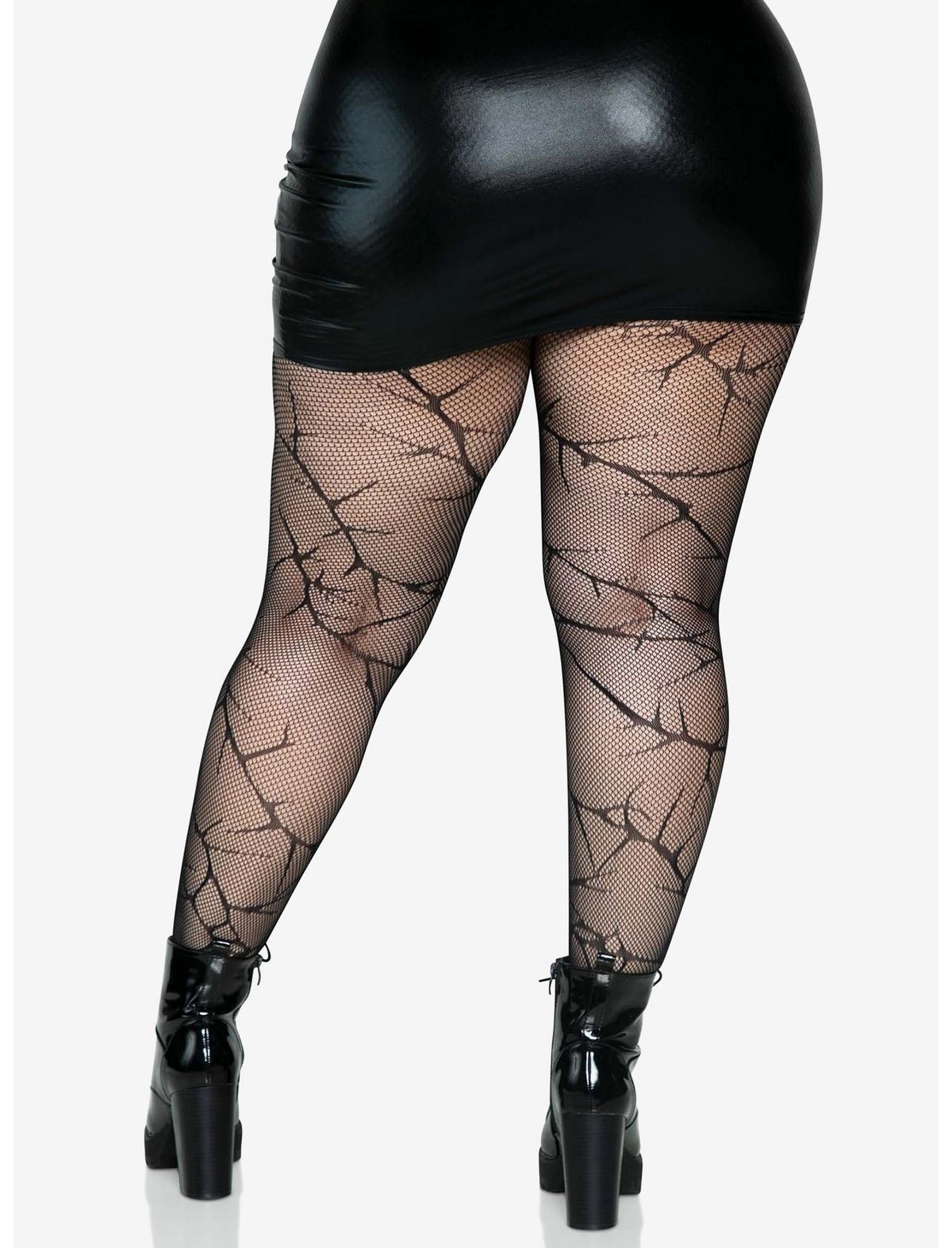 Cracked Fishnet Tights Plus Size - US 8688