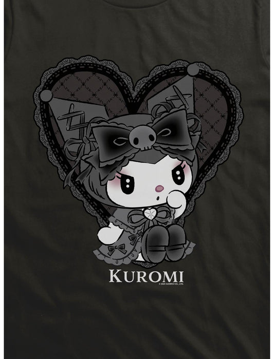 Kuromi Lacey Black Heart T-Shirt - US 6404