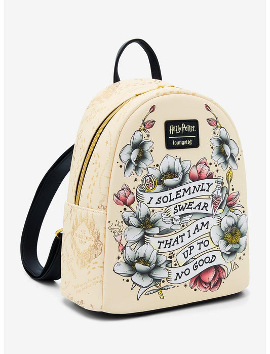 Loungefly Harry Potter Marauder's Map Floral Mini Backpack - US 3140