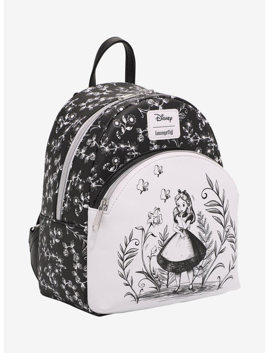 Loungefly Disney Alice In Wonderland Black & White Mini Backpack - US 9012