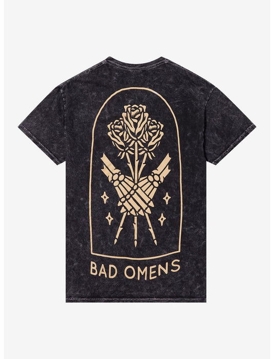 Bad Omens Skeletons Holding Roses Relaxed Fit Girls T-Shirt - US 8460