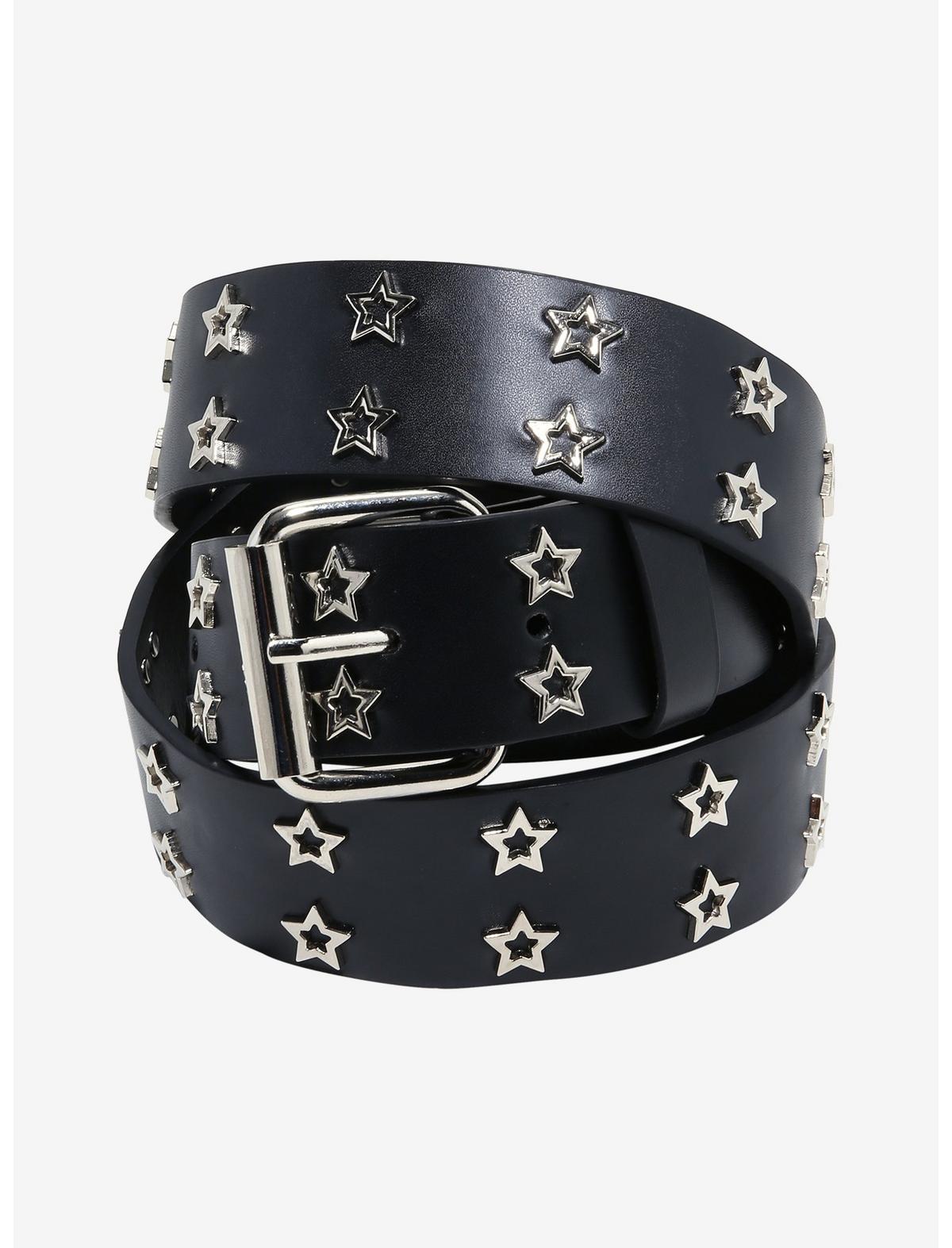 Black & Silver Star Stud Belt - US 5002