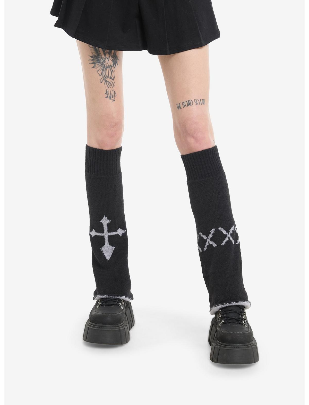 Grey & Black Reversible Leg Warmers - US 2575
