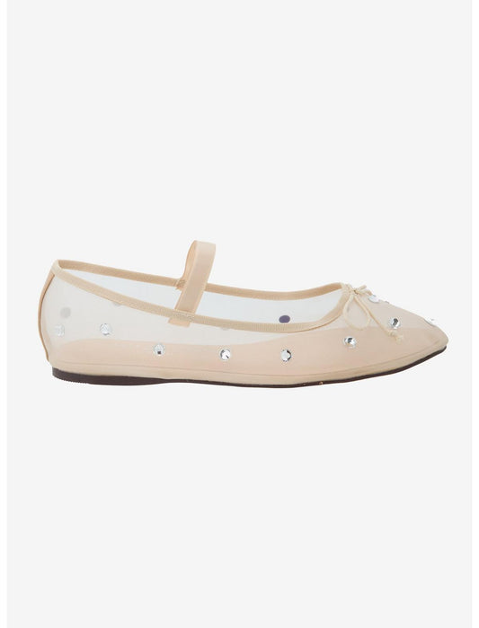 Chinese Laundry Nude Bling Mesh Flats - US 7199
