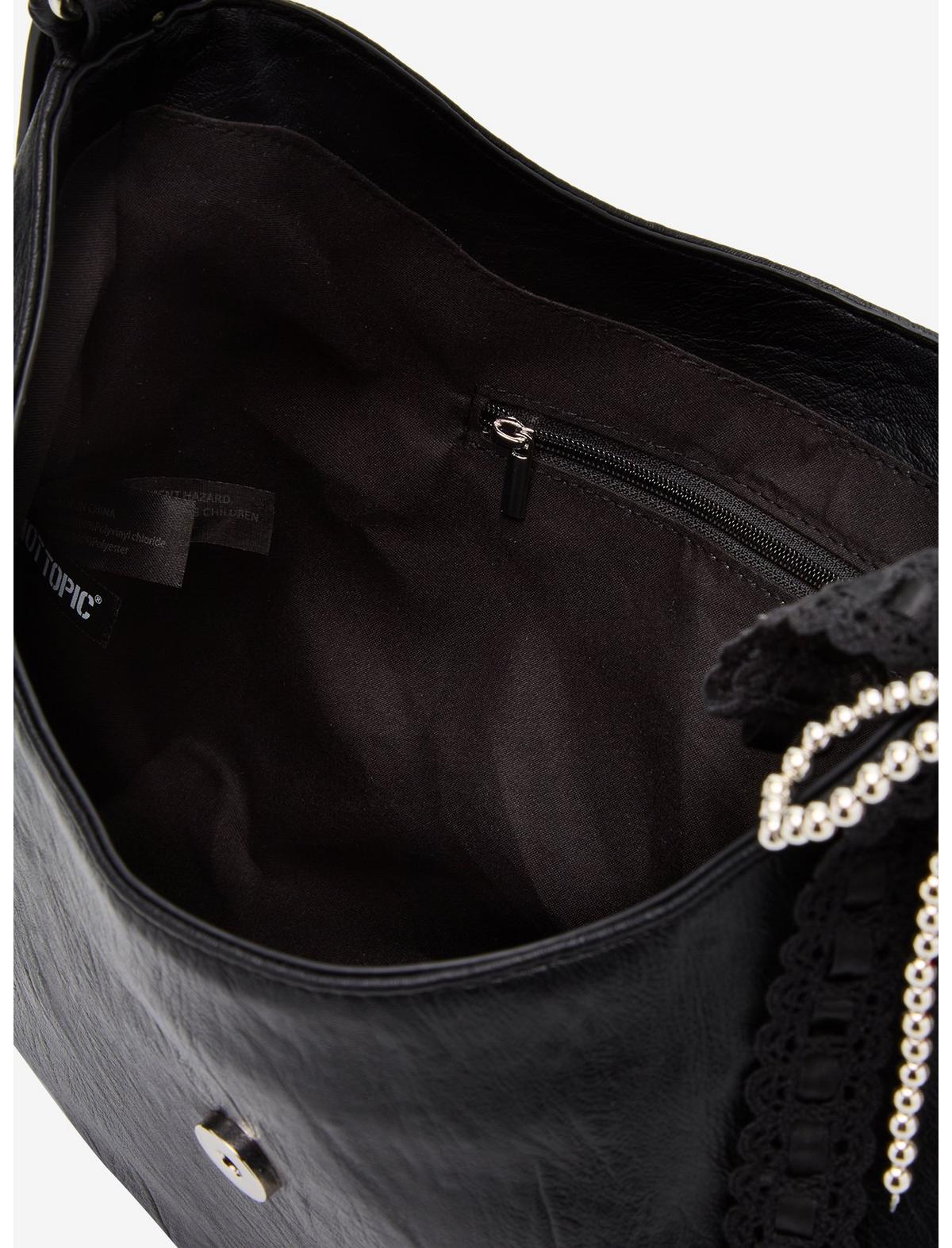 Black Buckle Cherry Bow Shoulder Bag - US 3432