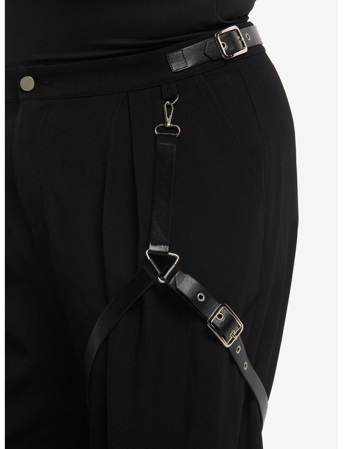 Black Harness Girls Wide Leg Pants Plus Size - US 0178