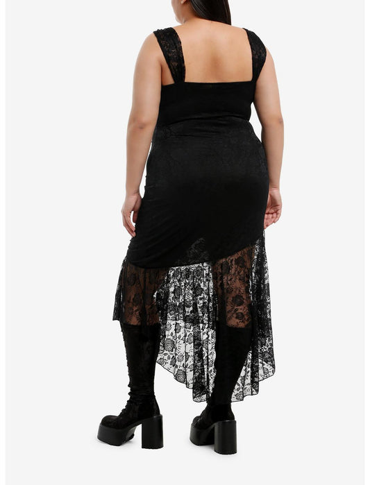 Cosmic Aura Black Lace Mermaid Midaxi Dress Plus Size - US 7325