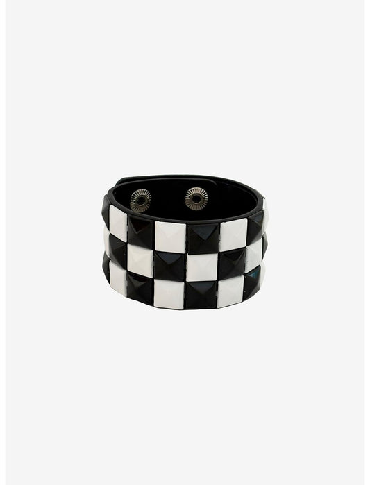 Black & White Pyramid Stud Bracelet - US 3884
