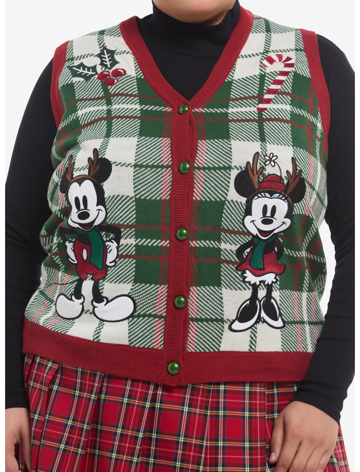 Her Universe Disney Mickey Mouse & Minnie Mouse Holiday Icons Girls Sweater Vest Plus Size - US 1093