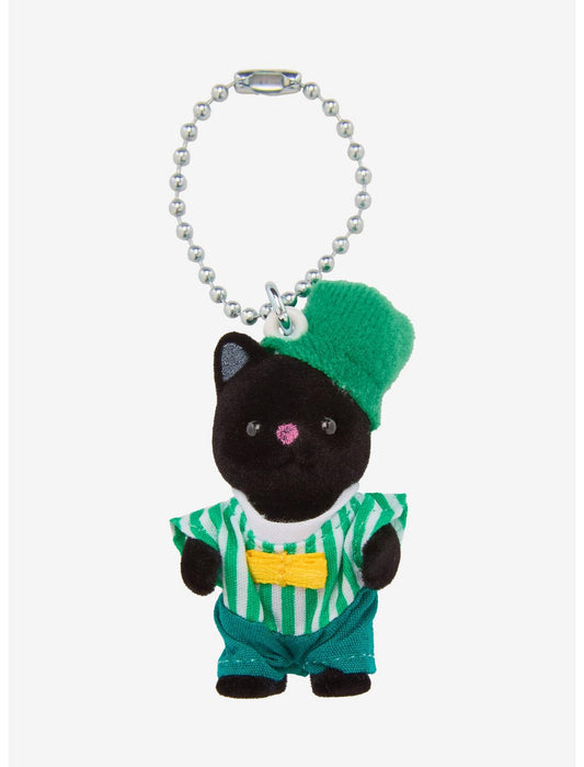 Calico Critters Emerald Green Tuxedo Cat Baby Key Chain - US 0382