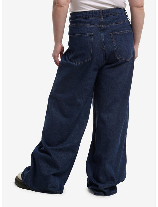Dark Denim Star Sigil Jeans With Side Chain Plus Size - US 0924