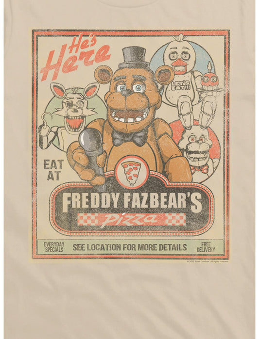 Five Nights At Freddy's Freddy Fazbear's Pizza T-Shirt - US 2105