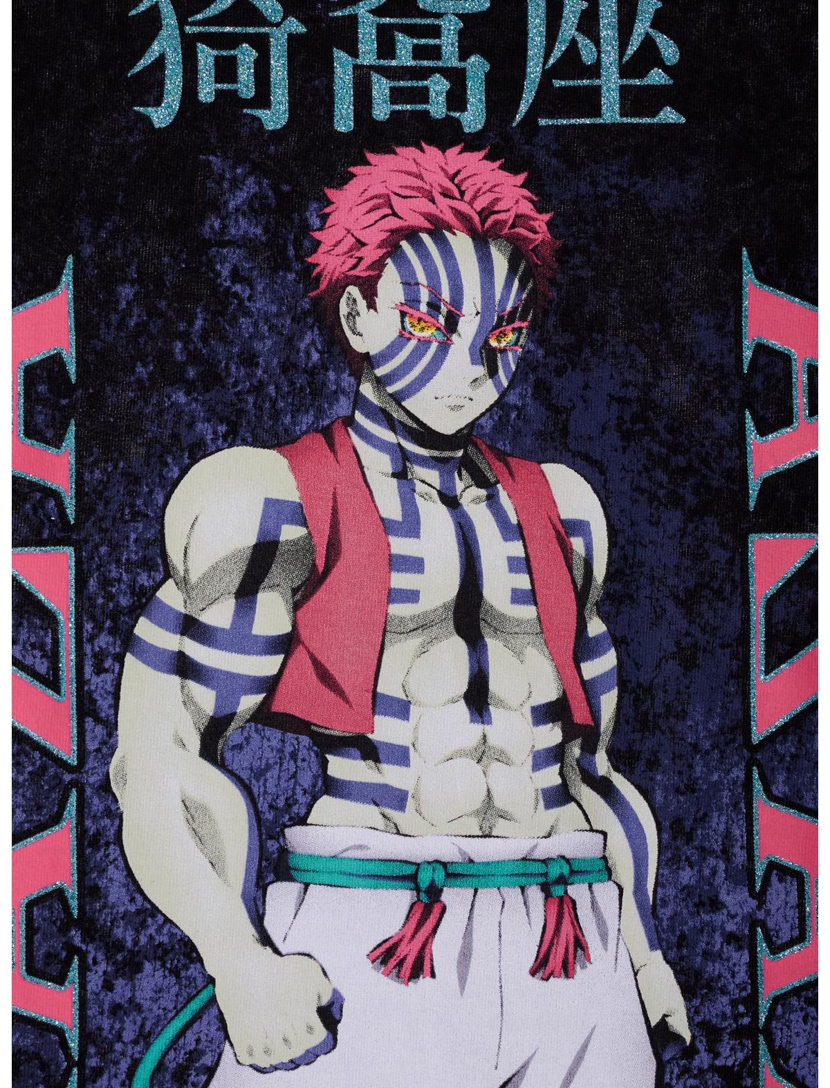 Demon Slayer: Kimetsu No Yaiba Akaza Glitter T-Shirt - US 0193