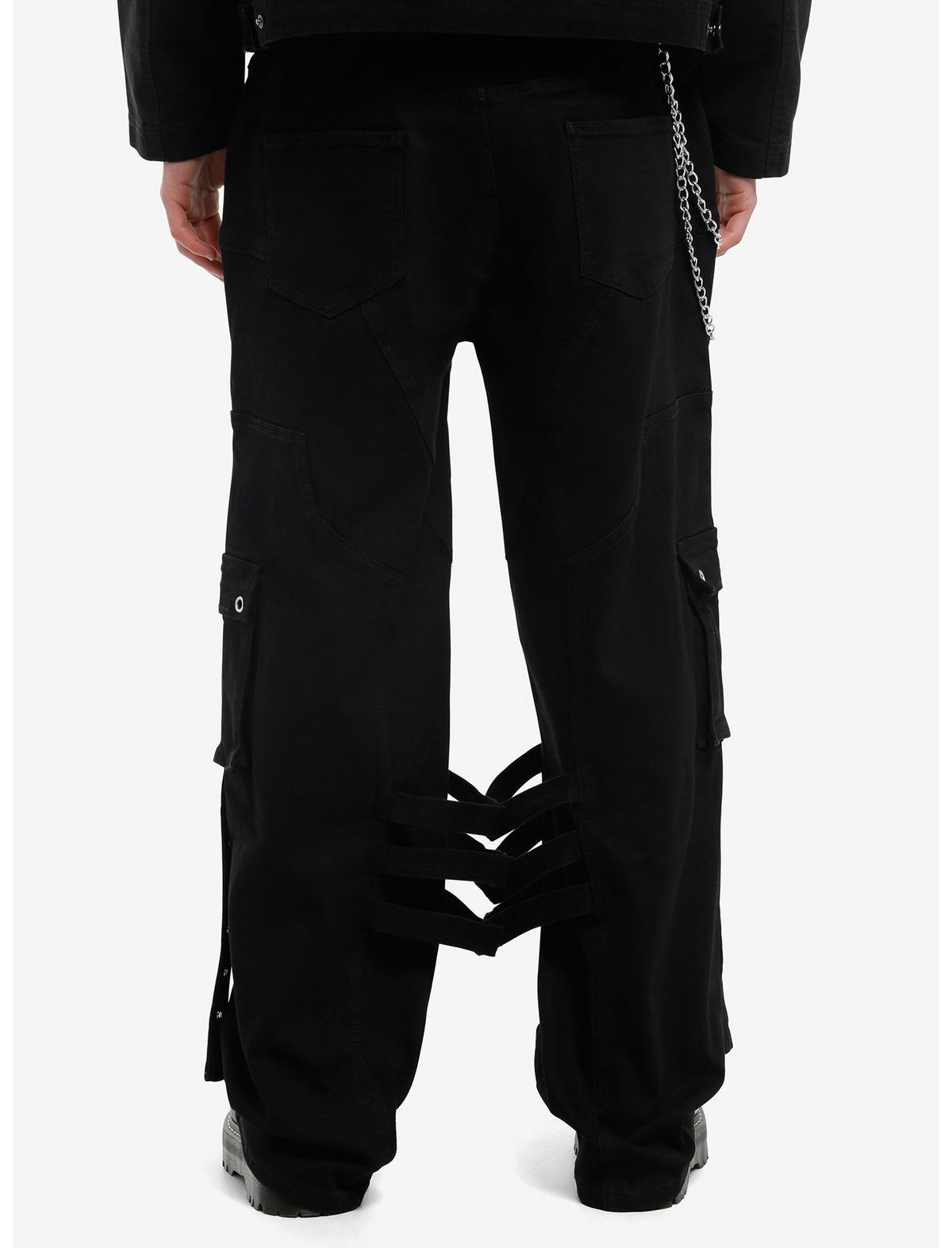 Black Strappy Cargo Pants - US 3975