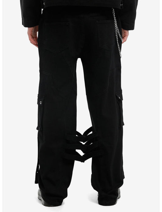 Black Strappy Cargo Pants - US 3975