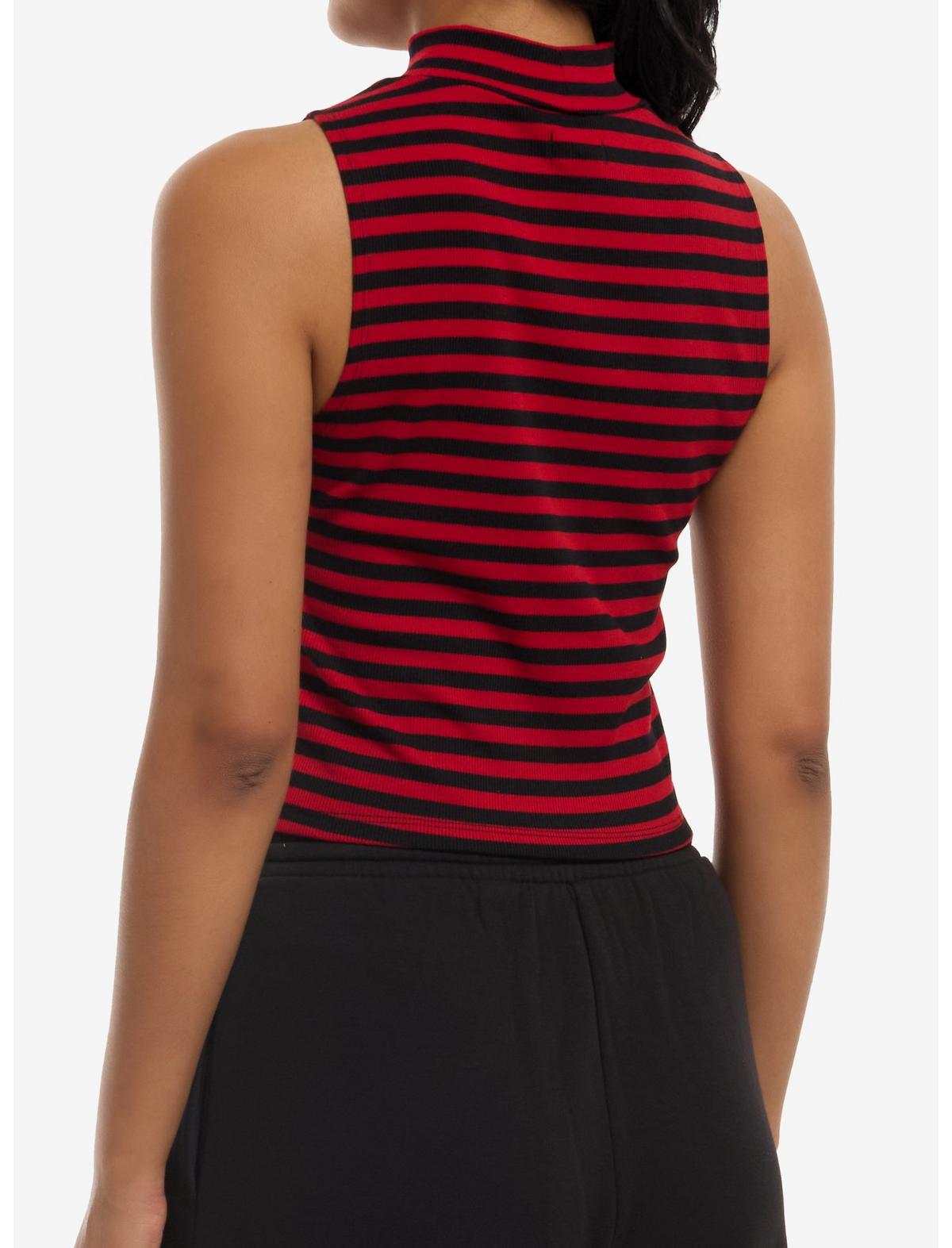 Black & Red Stripe Star Girls Tank Top - US 5634
