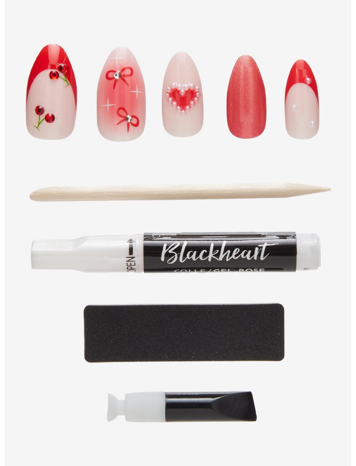 Blackheart Red Cherry Heart Press-On Nail Set - US 2254
