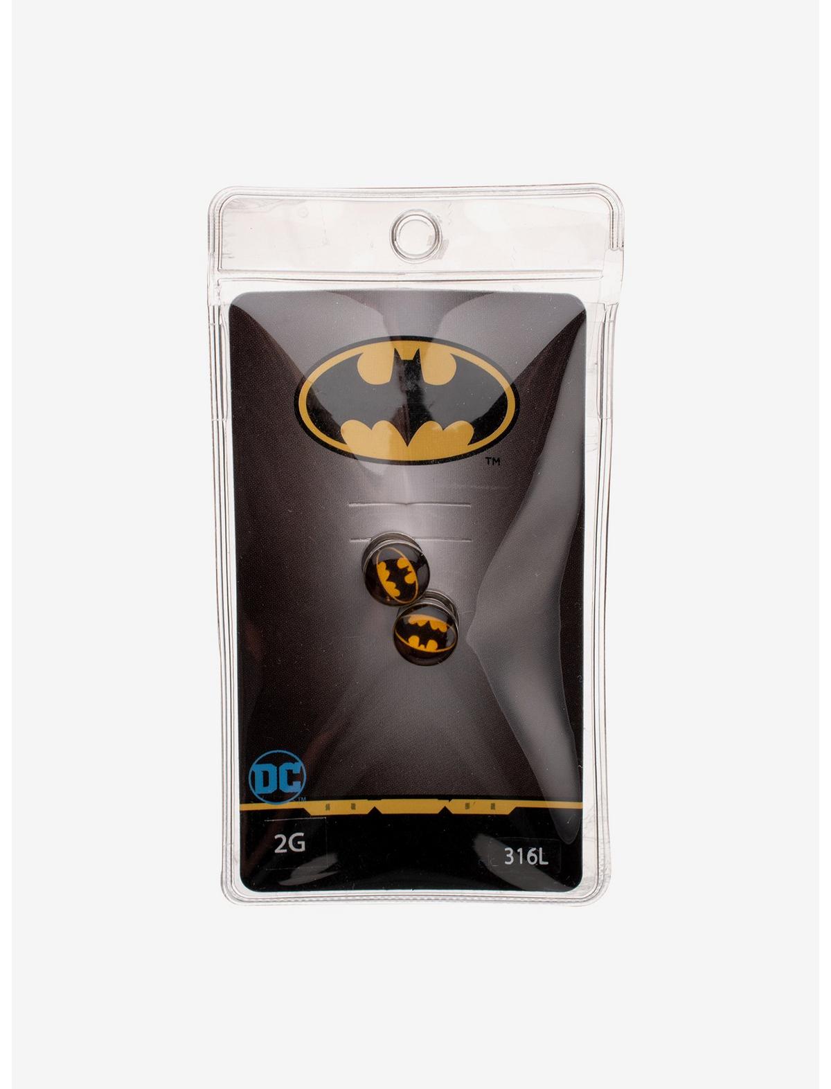 DC Comics Black Yellow Batman Logo Screw Fit Plug - US 0391