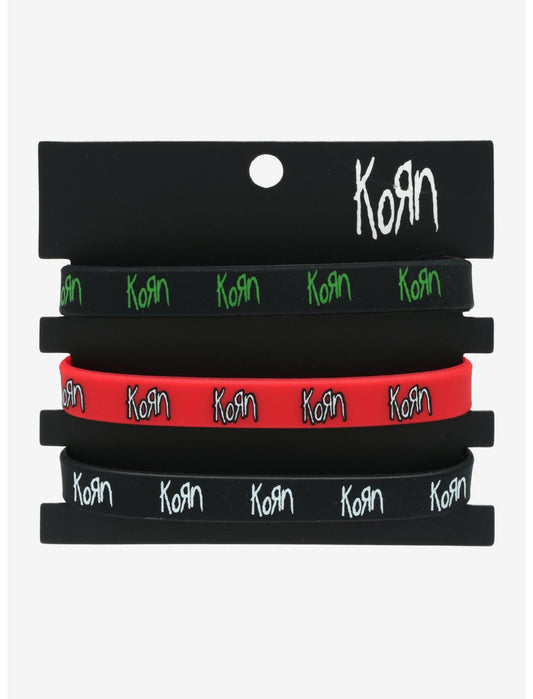 Korn Logo Rubber Bracelet Set - US 9170