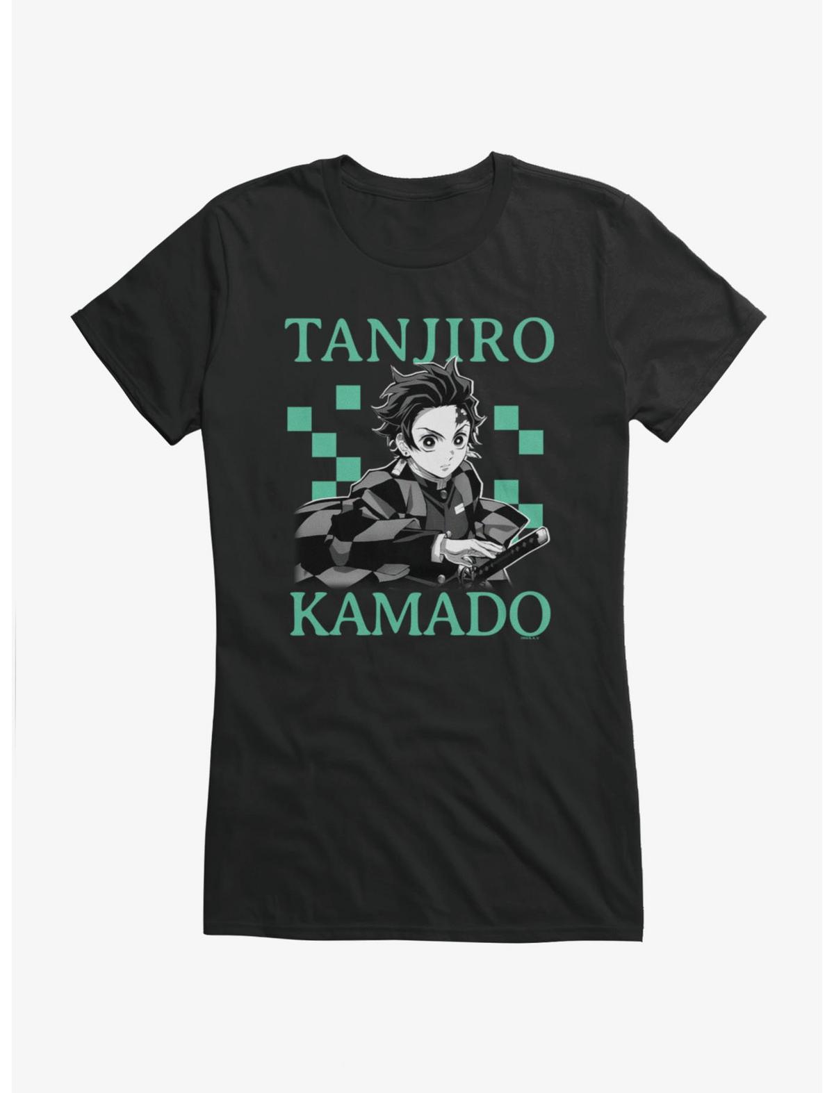 Demon Slayer: Kimetsu No Yaiba Tanjiro Kamado Square Pattern Girls T-Shirt - US 2529