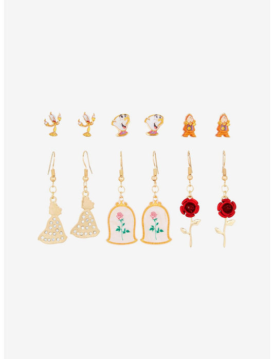Disney Beauty And The Beast Characters Earring Set - US 1361
