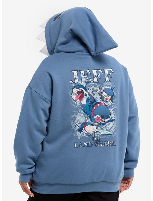Marvel Rivals Jeff The Land Shark Girls Reversible Hoodie Plus Size - US 6595