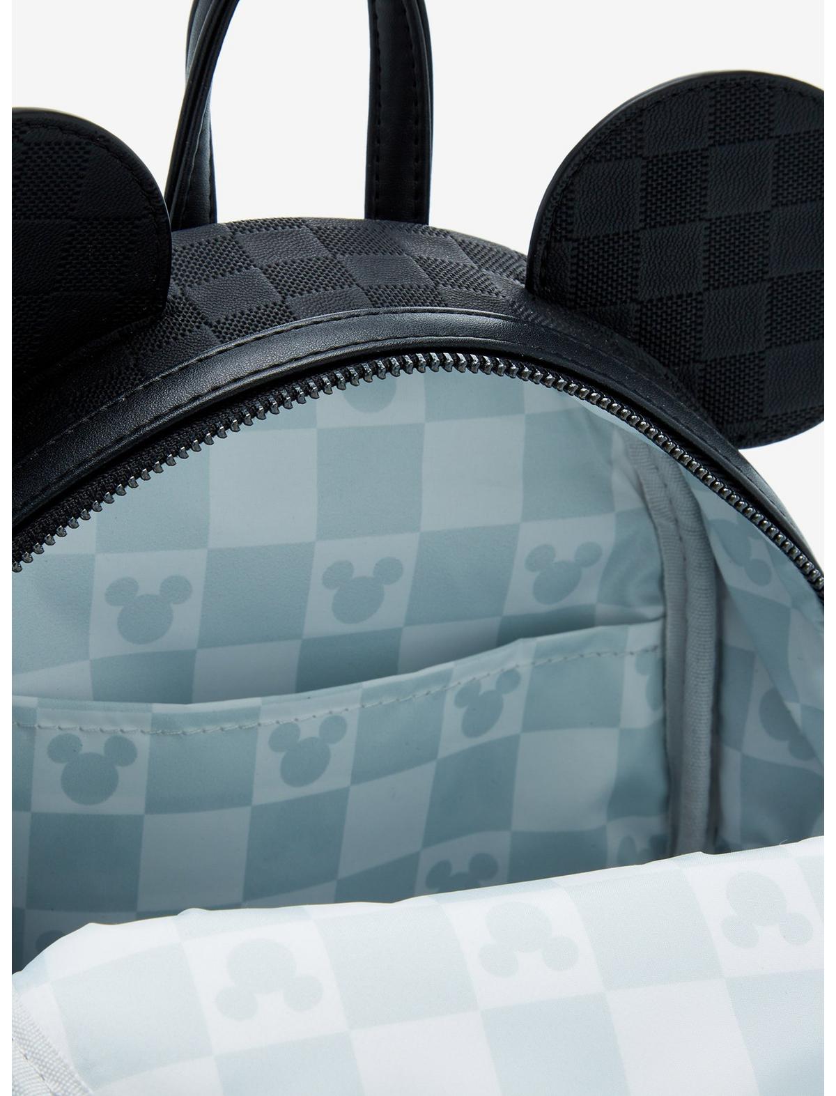 Loungefly Disney Mickey Mouse Black Checkered Figural Mini Backpack - US 9447