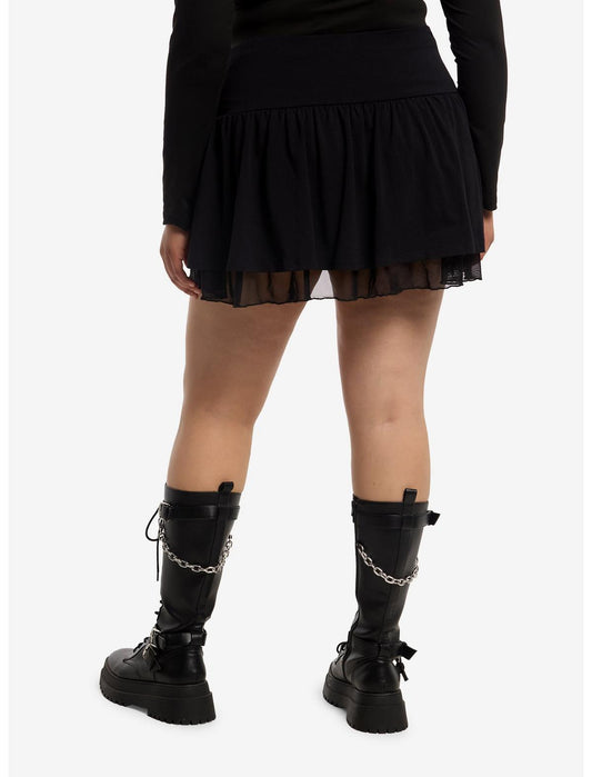 Black Ruffle Tiered Skirt Plus Size - US 3612