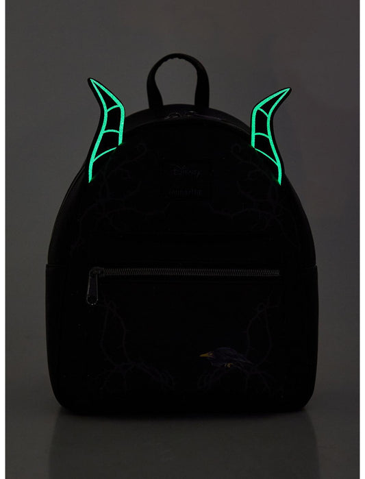 Loungefly Disney Sleeping Beauty Maleficent Glow-In-The-Dark Horns Mini Backpack - US 7148