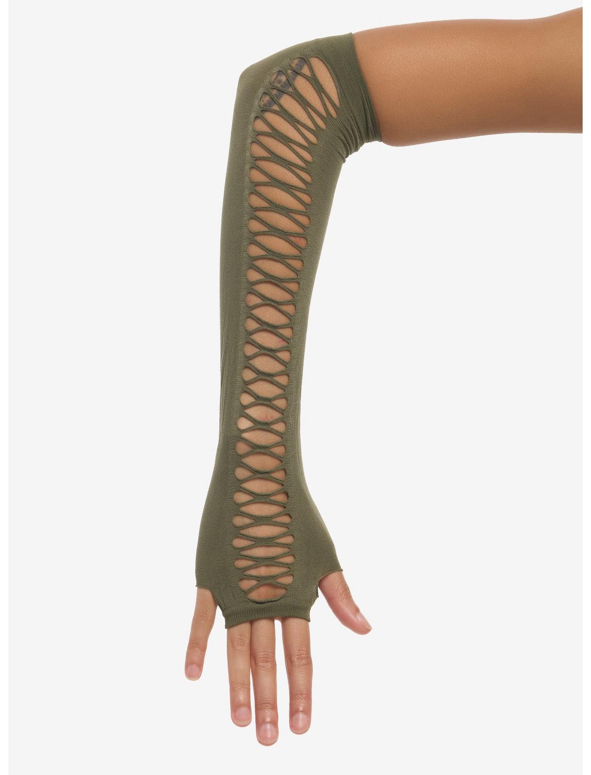 Green Cutout Arm Warmers - US 9844