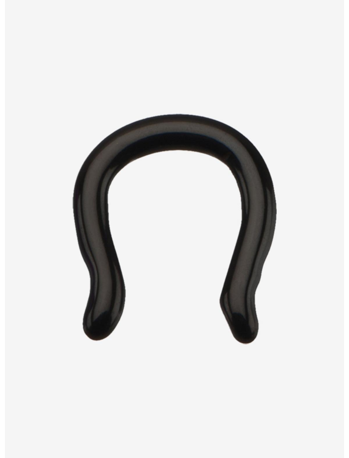 16G Steel Black Horseshoe Septum Circular Barbell - US 4741