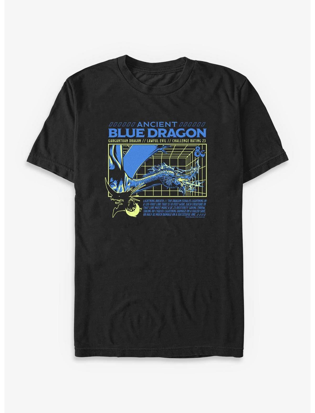 Dungeons & Dragons Ancient Blue Dragon Stats T-Shirt - US 6138