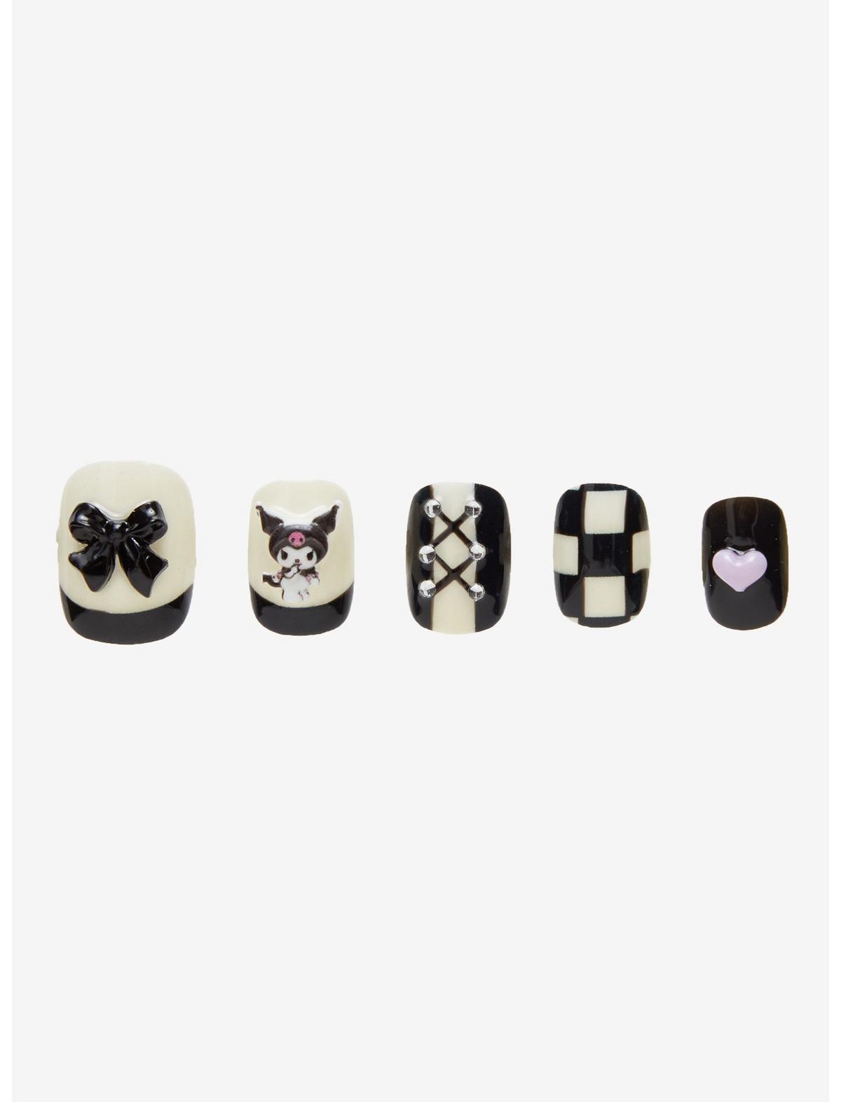 3H Nails Kuromi Heart Bow Press-On Nail Set - US 7168