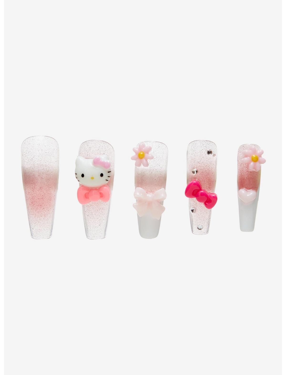 3H Nails Hello Kitty Flower Bow Press-On Nail Set - US 9310