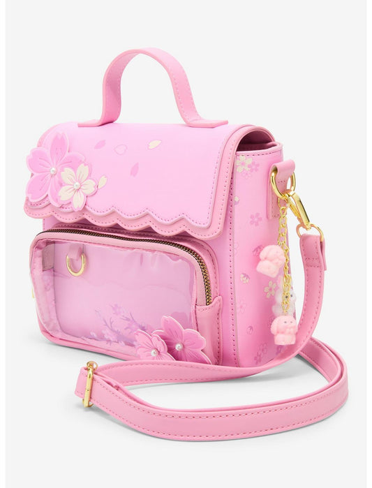 Cherry Blossom Pin Collector Charm Crossbody Bag - US 0030