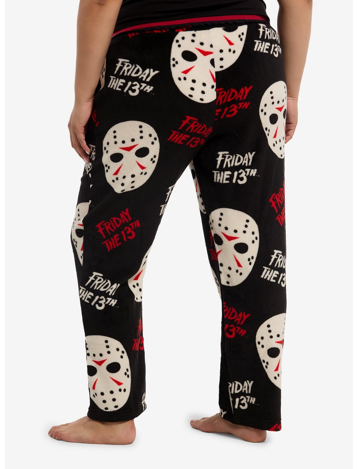 Friday The 13th Masks Fuzzy Pajama Pants Plus Size - US 8998
