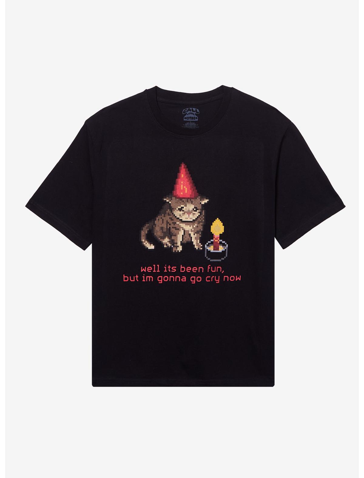 Crying Pixelated Cat T-Shirt By Call Your Mother - US 0911