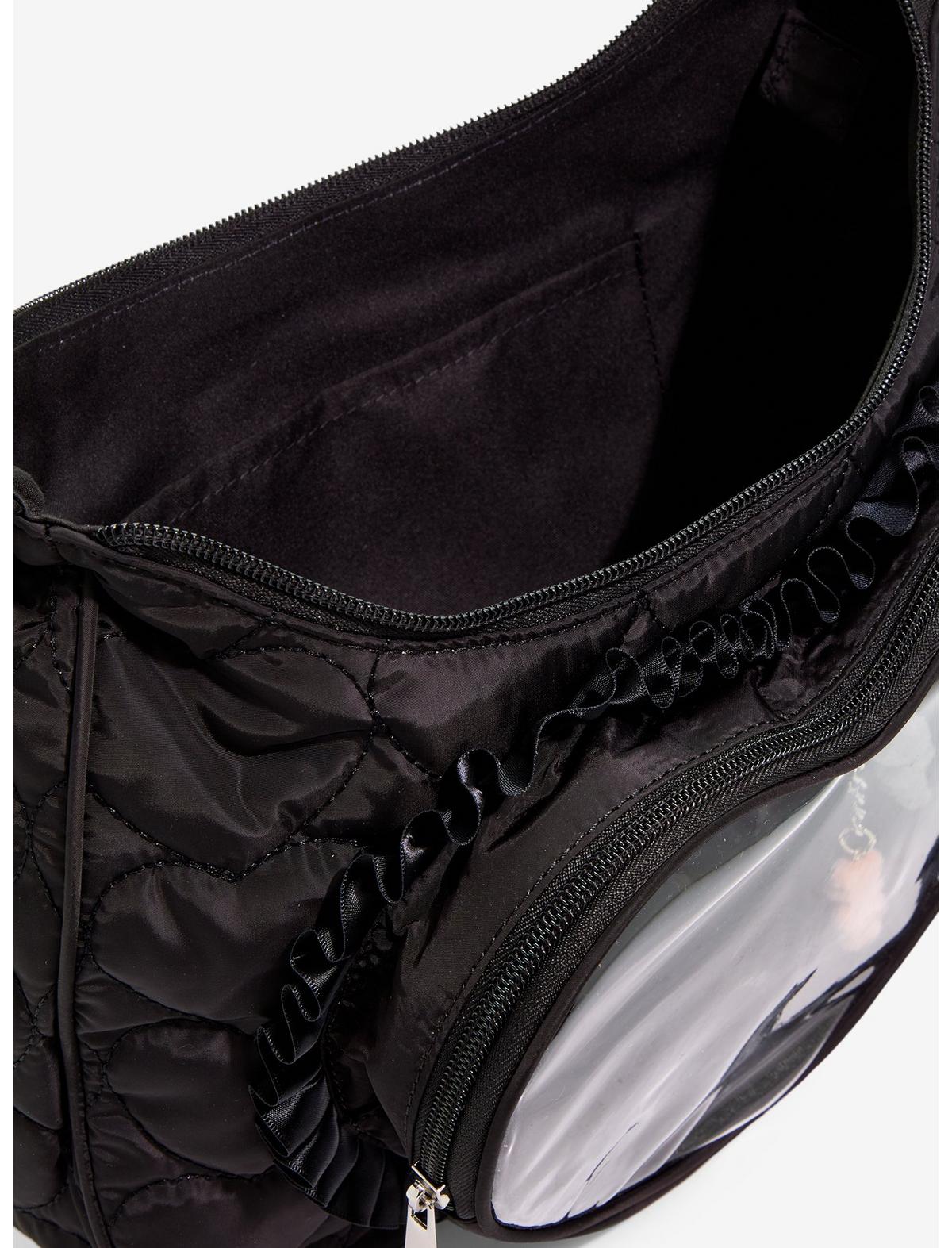 Black Quilted Heart Trinket Display Crossbody Bag - US 9567