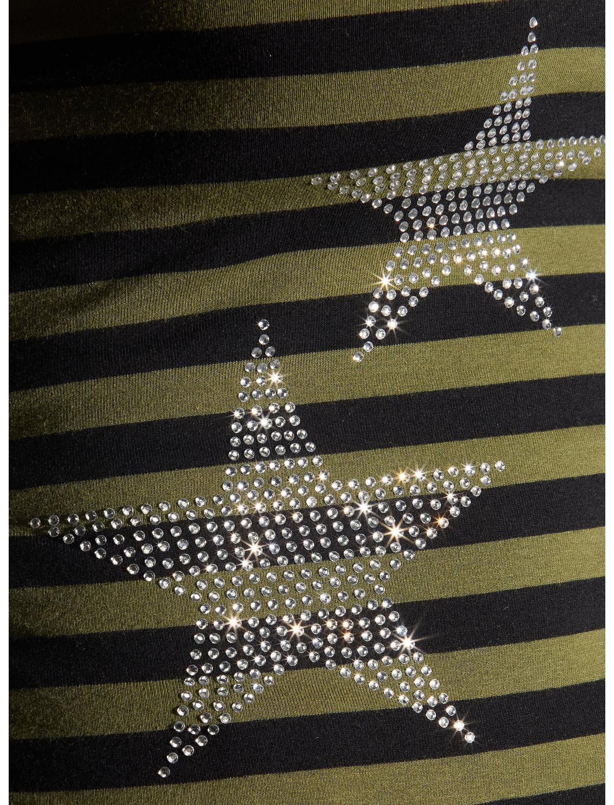 Black & Green Stripe Star Girls Halter Top - US 5214