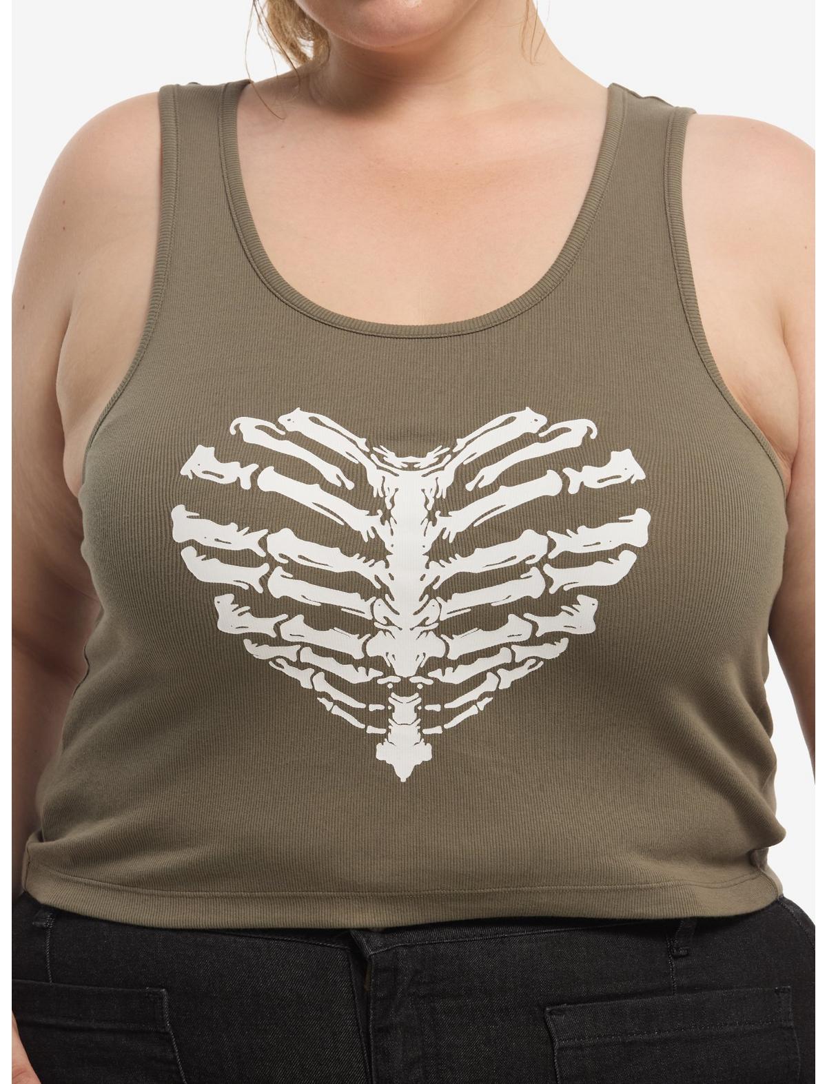Heart Rib Cage Crop Girls Tank Top Plus Size - US 2625