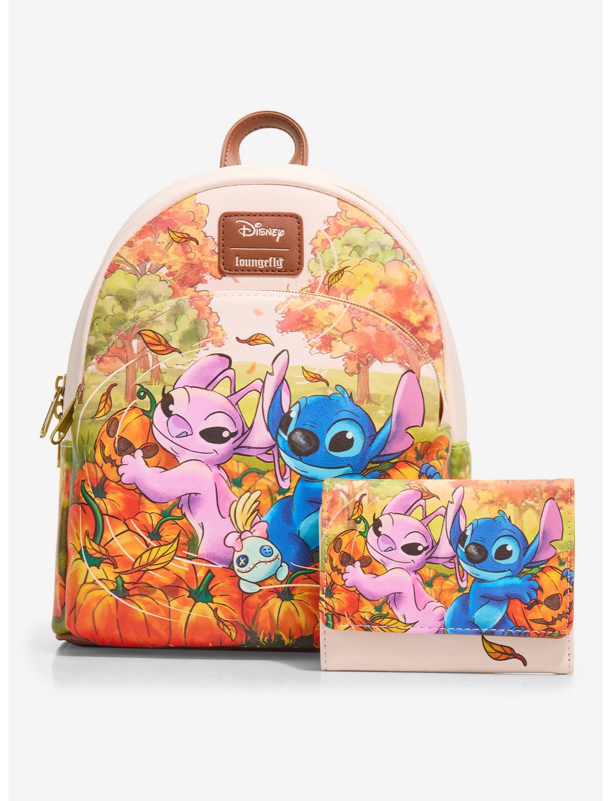 Loungefly Disney Stitch & Angel Pumpkin Patch Mini Wallet - US 3594