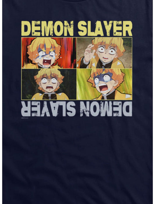 Demon Slayer Zenitsu Scared Panels T-Shirt - US 9839