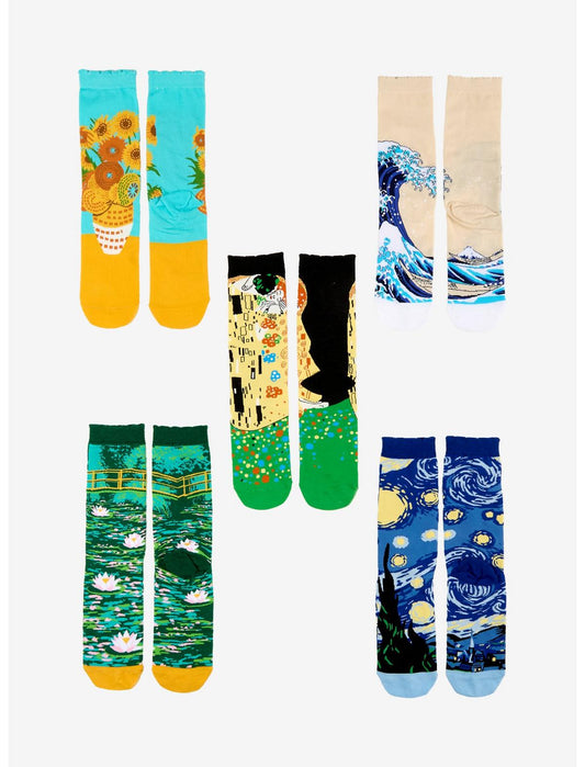 Famous Artwork Crew Socks 5 Pair - US 4054